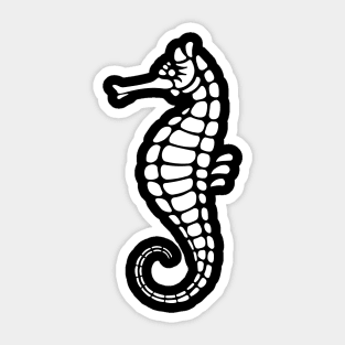 Seahorse White Sticker